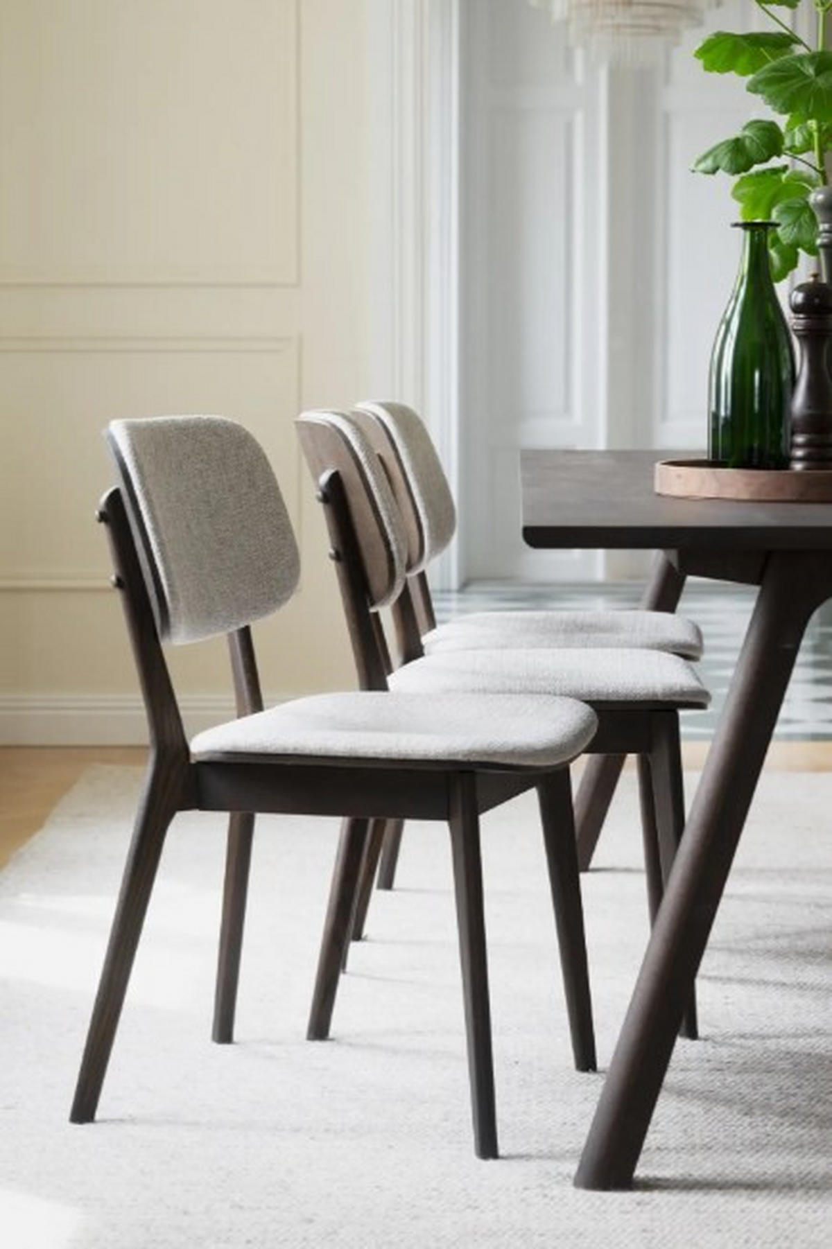 STOL     - mörkgrå/guldfärgad, Lifestyle, trä/textil (46/92/58cm) - Rowico