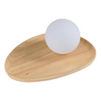 TISCHLEUCHTE 32,5/24/13,5 cm   - Naturfarben, Basics, Glas/Holz (32,5/24/13,5cm) - Osram