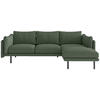 ECKSOFA in Flachgewebe Grün  - Beige/Schwarz, Design, Textil/Metall (268/160/100cm) - Livetastic
