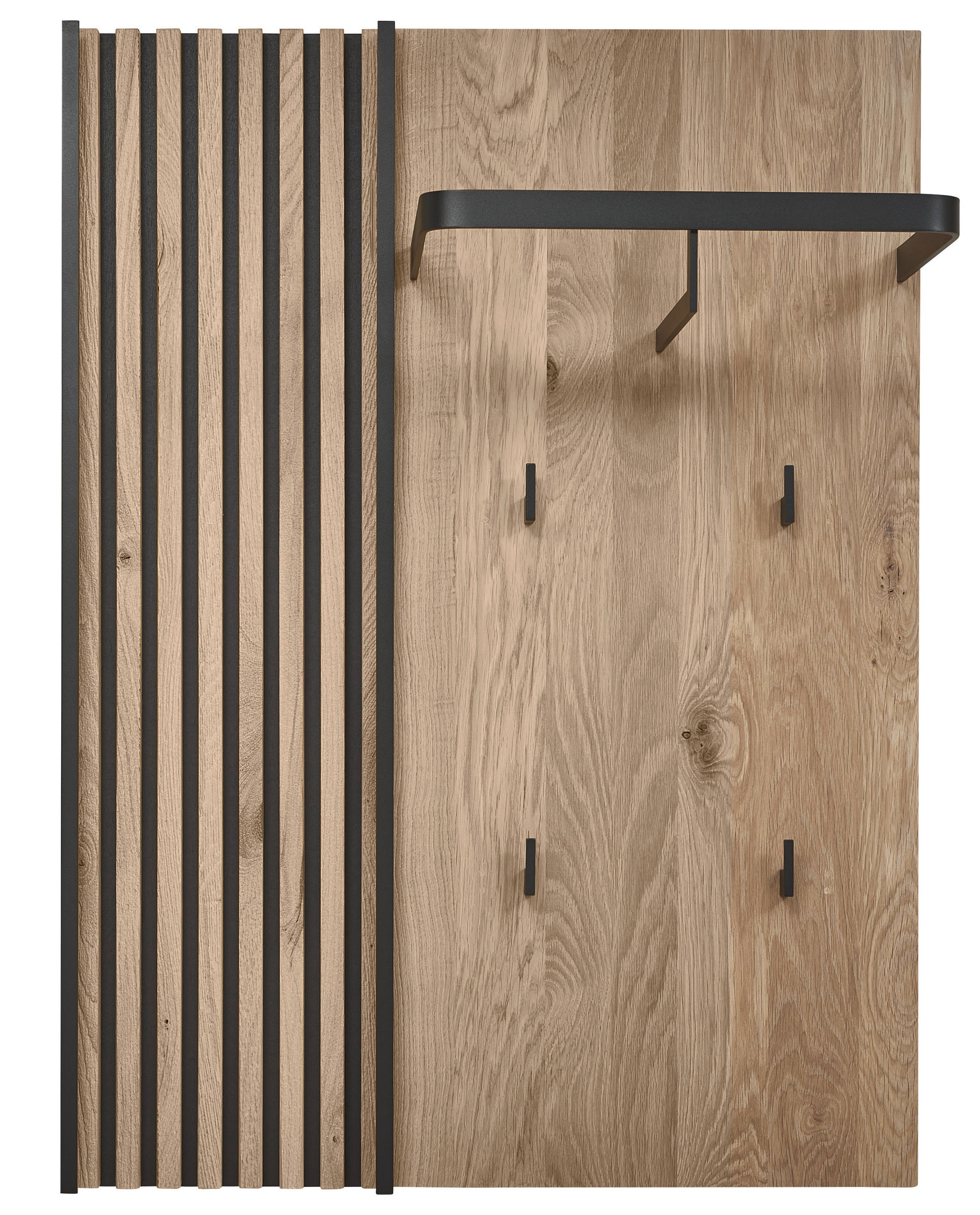 GARDEROBENPANEEL  in 75/115/29 cm  - Eichefarben/Anthrazit, Design, Holz/Metall (75/115/29cm) - Johann Jakob
