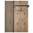 GARDEROBENPANEEL  in 75/115/29 cm  - Eichefarben/Anthrazit, Design, Holz/Metall (75/115/29cm) - Johann Jakob