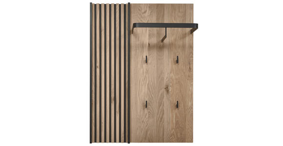 GARDEROBENPANEEL  in 75/115/29 cm  - Eichefarben/Anthrazit, Design, Holz/Metall (75/115/29cm) - Johann Jakob