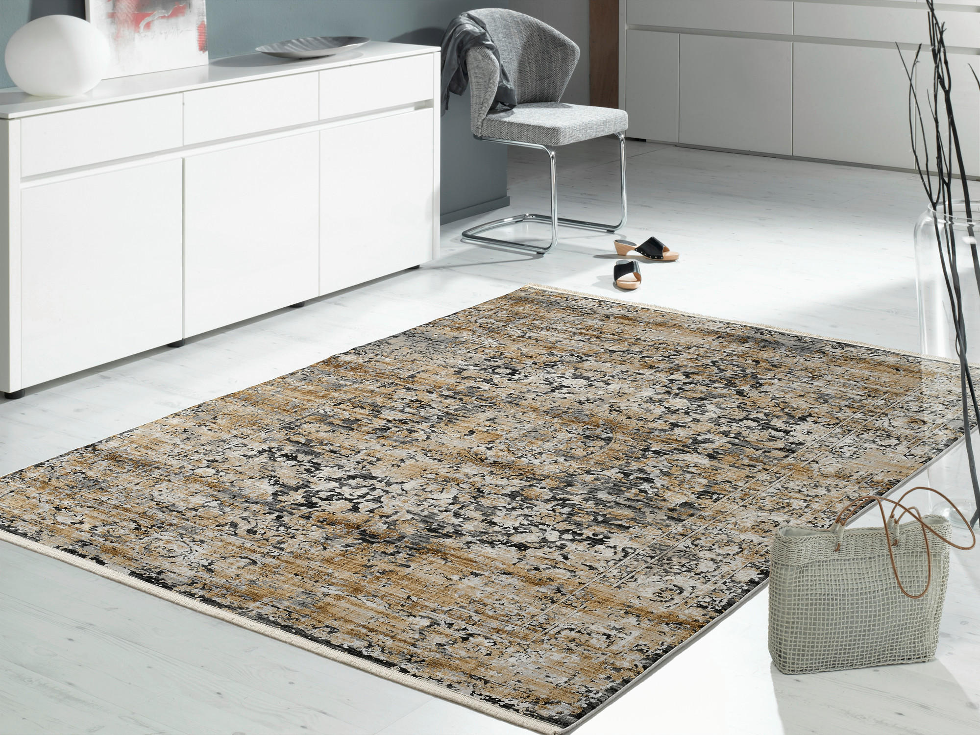 WEBTEPPICH 200/290 cm Le Mans  - Goldfarben/Grau, Design, Textil (200/290cm) - Dieter Knoll