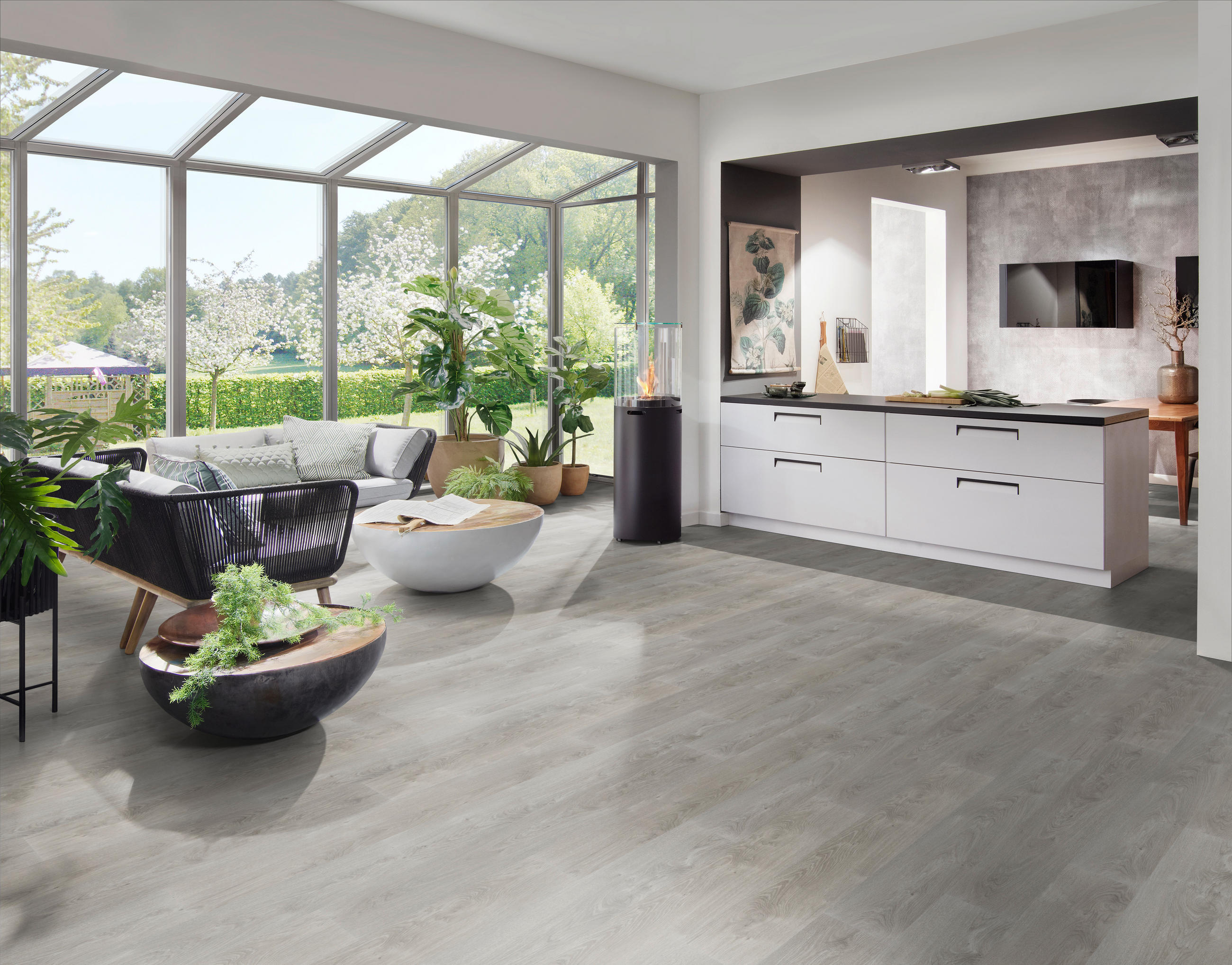 DESIGNBODEN FIXED  per  m² - Eichefarben, Basics, Kunststoff (121.9/18.4/0.25cm)