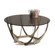 COUCHTISCH Sicherheitsglas 80/80/40 cm rund Creme, Bronzefarben  - Creme/Bronzefarben, Basics, Glas/Metall (80/80/40cm) - Xora