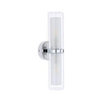 WANDLEUCHTE Luena 38,0/10,0/12,5 cm   - Chromfarben, Basics, Glas/Metall (38,0/10,0/12,5cm) - Paulmann