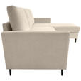 ECKSOFA Beige Chenille  - Beige/Schwarz, KONVENTIONELL, Holz/Textil (159/221cm) - Carryhome