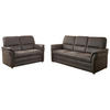 SITZGARNITUR in Mikrofaser Anthrazit  - Anthrazit/Alufarben, Konventionell, Textil/Metall (192/96/89cm) - Beldomo Comfort