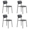 STUHL-SET 4 Stück stapelbar, abwischbar   - Schwarz, MODERN, Kunststoff/Metall (43,5/79/61cm) - Livetastic