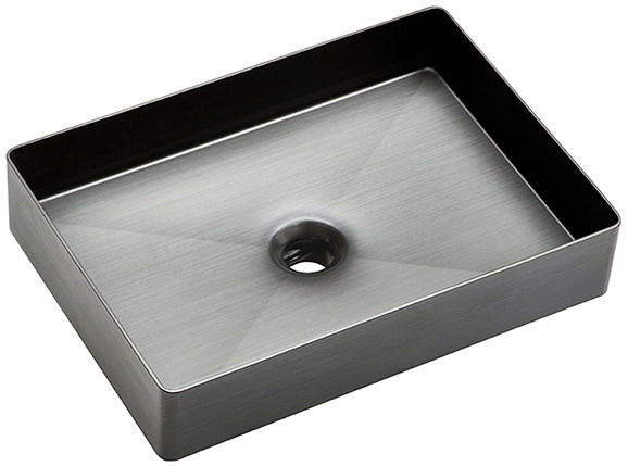 WASCHBECKEN 51/10/36 cm  - Edelstahlfarben, Design, Metall (51/10/36cm) - Sadena