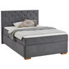 BOXBETT 140/200 cm,  in Anthrazit, Matratze, gepolstertes Kopfteil, Bettkasten, Topper, H3 = fest  - Eichefarben/Anthrazit, Basics, Holz/Textil (140/200cm) - Boxxx