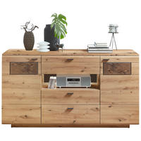 SIDEBOARD 175/98/47 cm  in Graphitfarben, Eichefarben, Eiche Artisan  - Eichefarben/Graphitfarben, Modern, Holzwerkstoff/Metall (175/98/47cm) - Livetastic