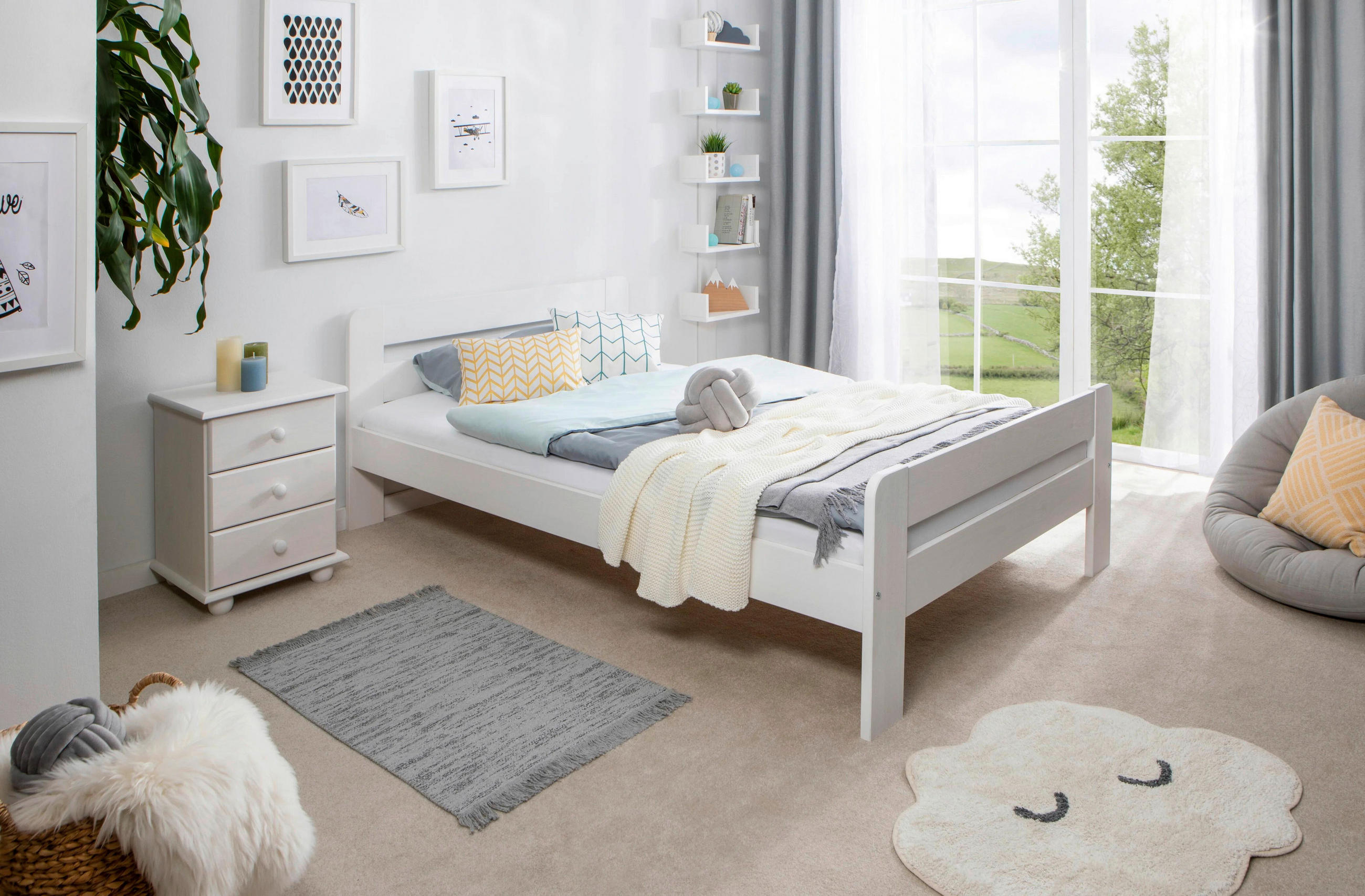 BETT 120/200 cm  in Weiß  - Weiß, MODERN, Holz (120/200cm) - MID.YOU