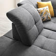 ECKSOFA in Chenille Grau  - Schwarz/Grau, Design, Textil/Metall (240/308cm) - Xora