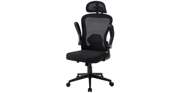 DREHSTUHL Netzbespannung Schwarz  - Schwarz, Design, Kunststoff/Textil (59/118-128/64cm) - Carryhome