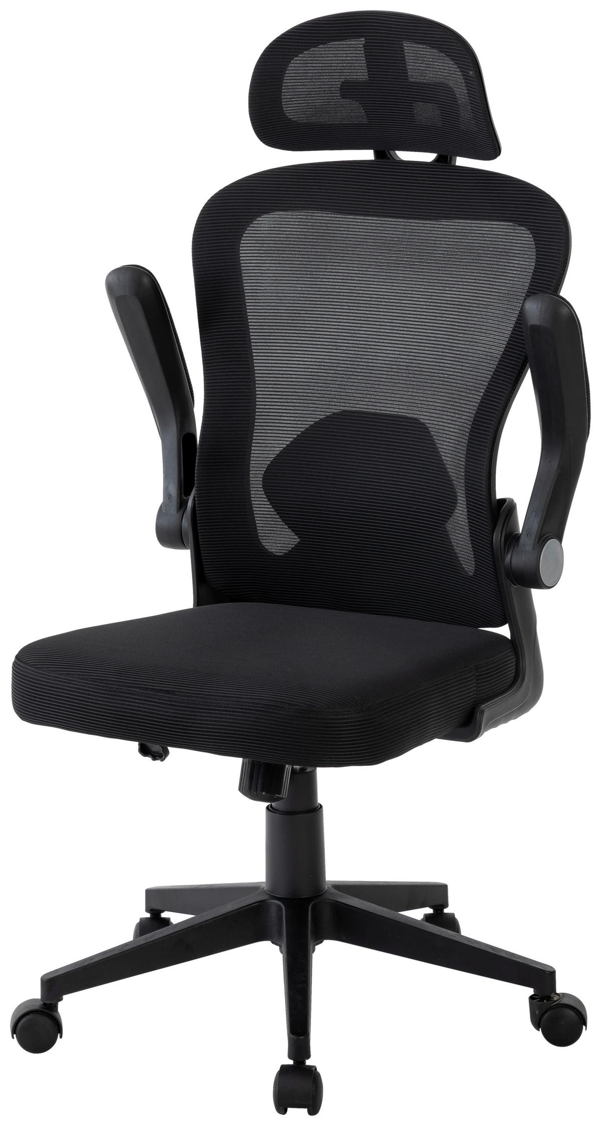 DREHSTUHL Netzbespannung Schwarz  - Schwarz, Design, Kunststoff/Textil (59/118-128/64cm) - Carryhome