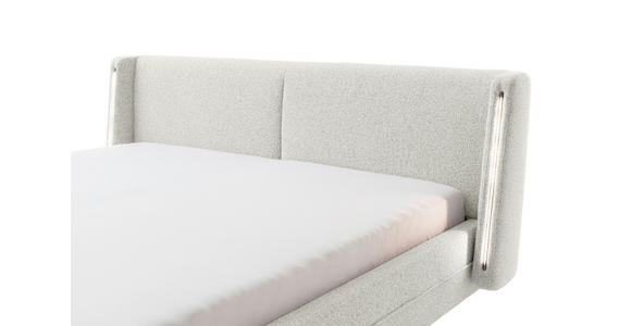 POLSTERBETT Beleuchtung 140/200 cm in Creme - Creme/Schwarz, MODERN, Textil/Metall (140/200cm) - Novel