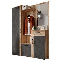 GARDEROBE 5-teilig  in 145/184/29 cm  - Eichefarben/Anthrazit, Basics, Holzwerkstoff (145/184/29cm) - P & B