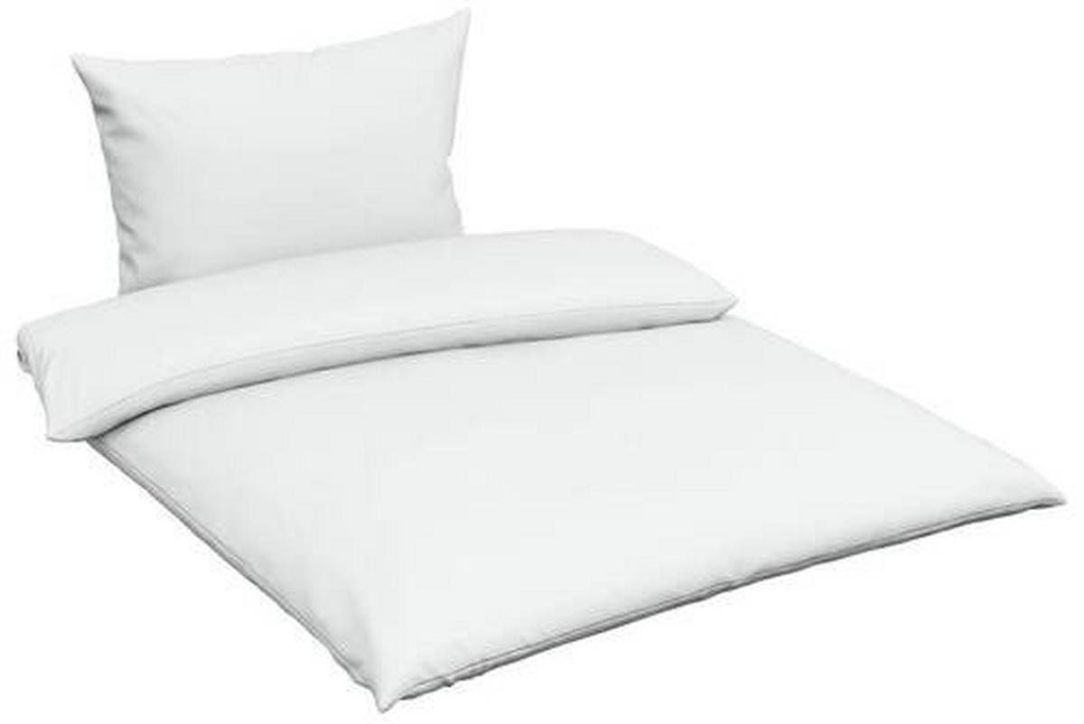 BETTWÄSCHESET Satin 160/210 cm  65 cm/100 cm  - Weiss, Basics, Textil (160/210cm) - Novel