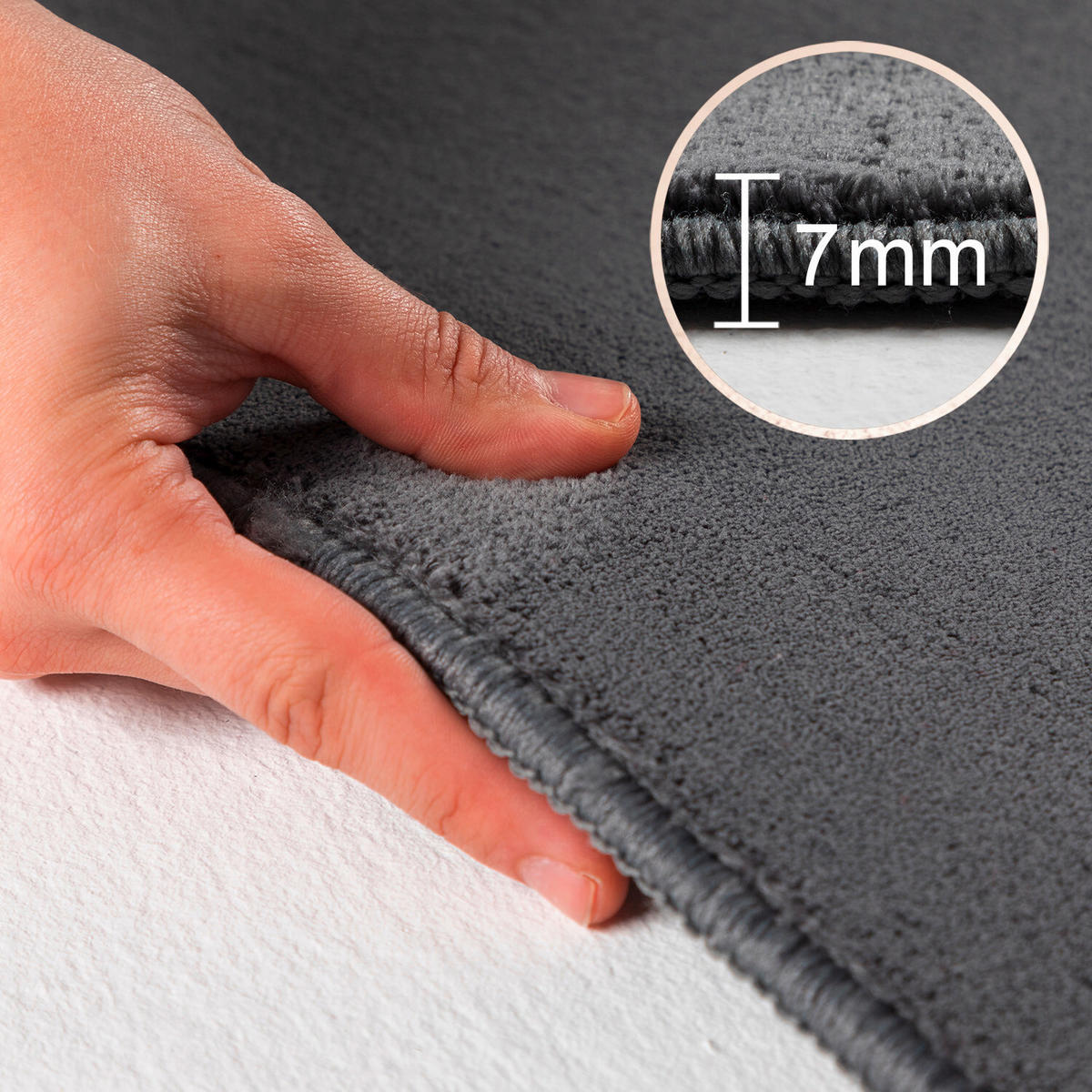 FLACHWEBETEPPICH 200/200 cm Sky Grau  - Grau, Design, Textil (200/200cm) - Novel
