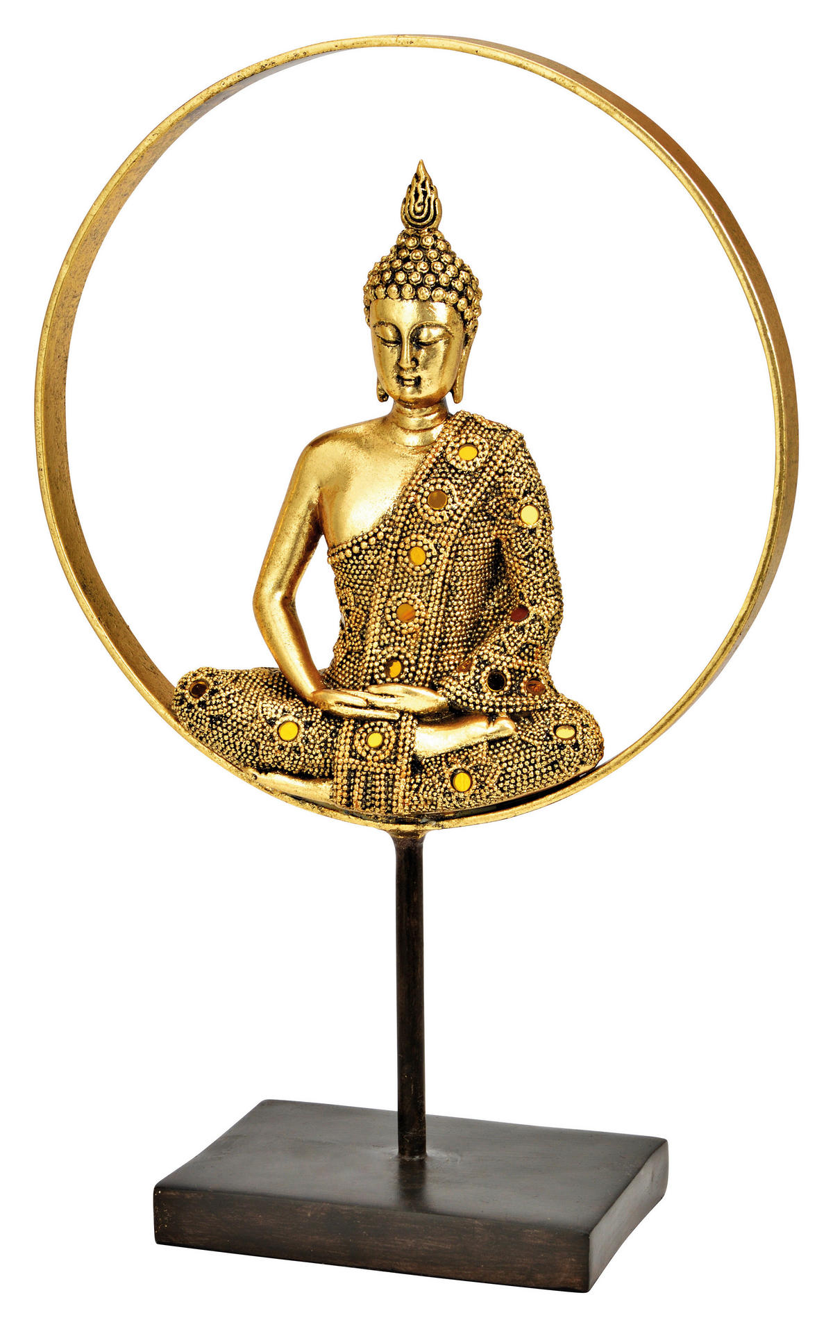 BUDDHA 26/39,5/11 cm  - Goldfarben/Schwarz, Design, Kunststoff (26/39,5/11cm)