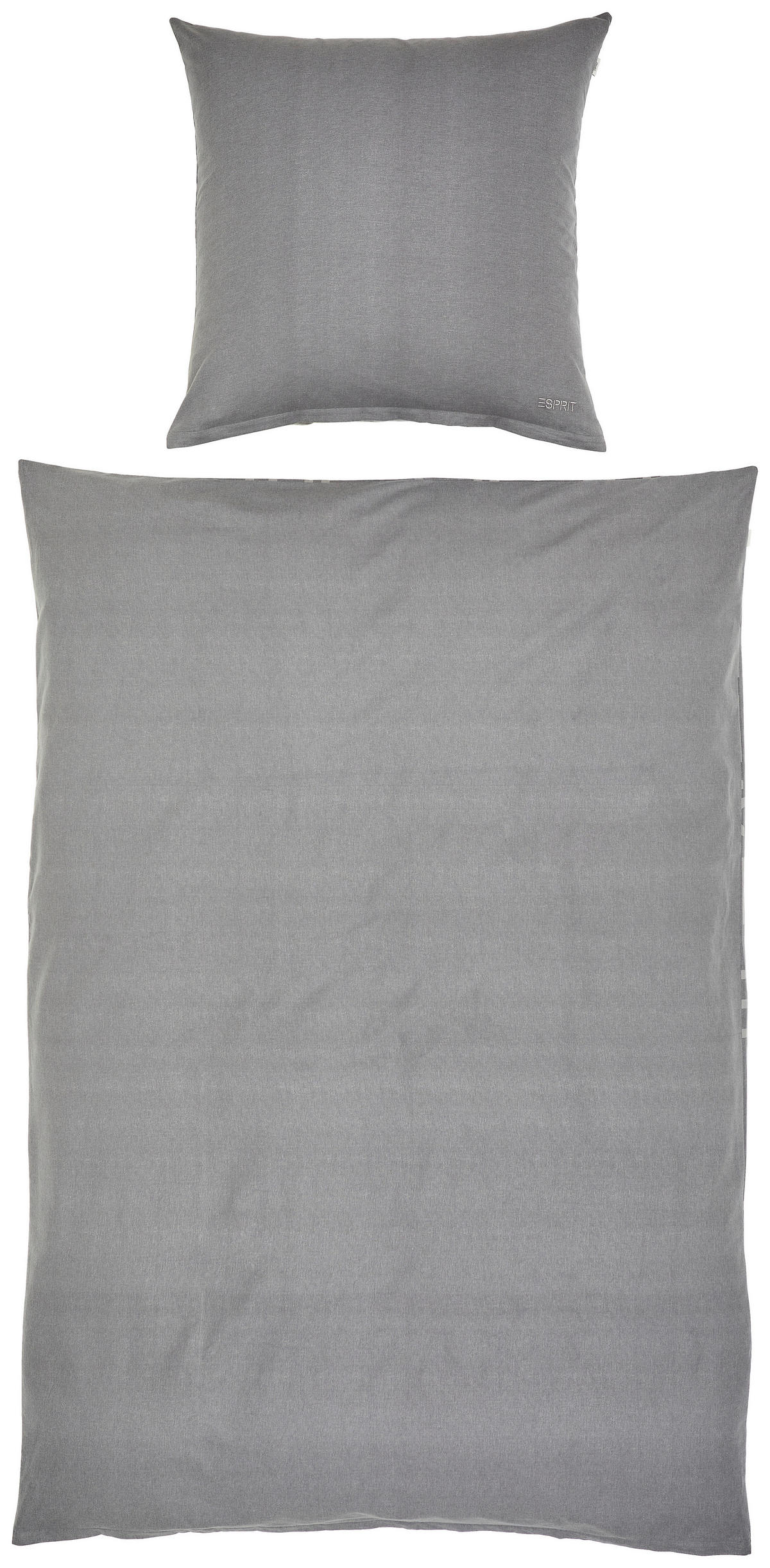 OBOUSTRANNÉ POVLEČENÍ, flanel, antracitová, šedá, 135/200 cm - šedá/antracitová, Basics, textil (135/200cm) - Esprit