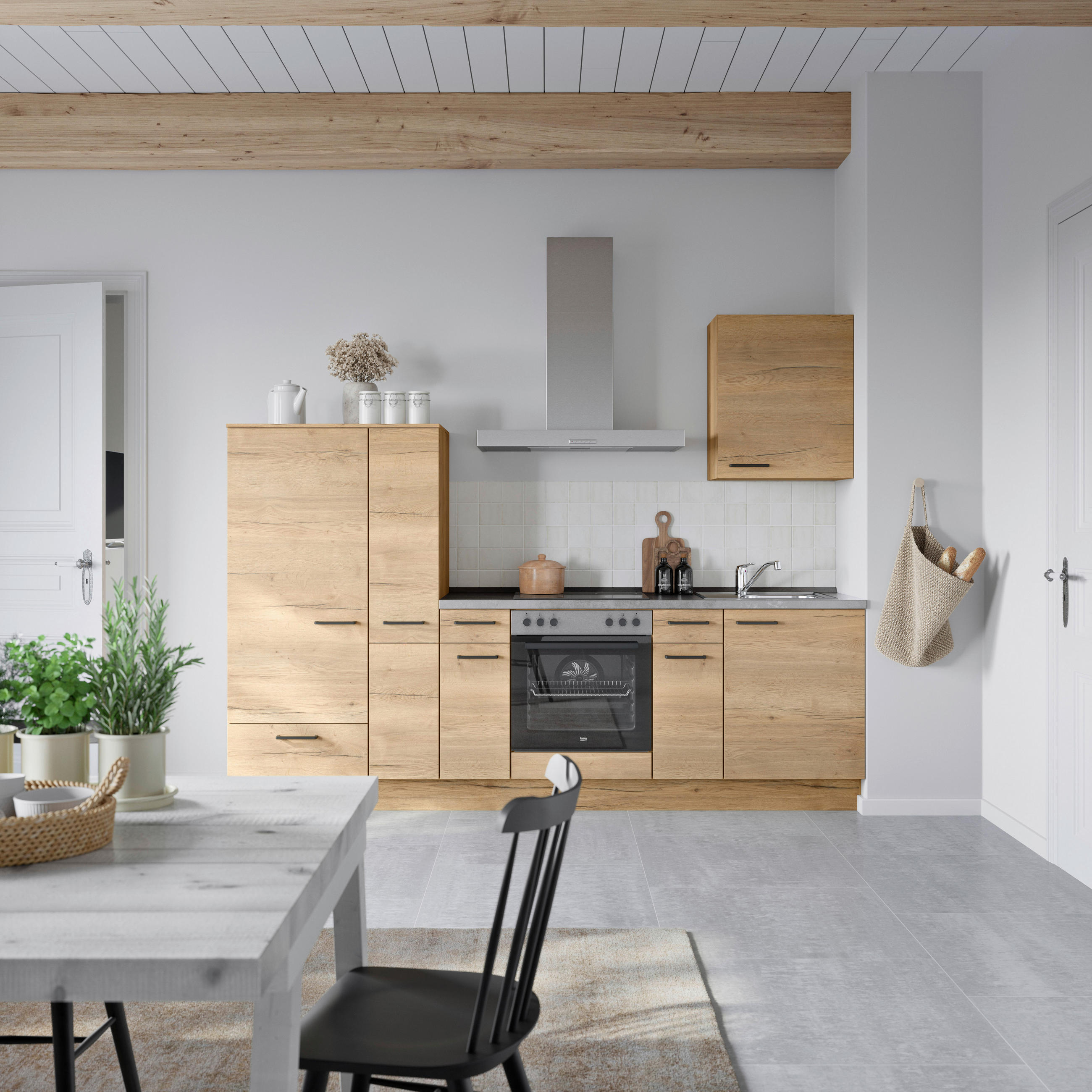 Nobilia Küchenleerblock Structura Eiche, Schiefer 270 cm