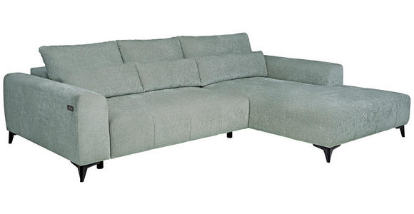 ECKSOFA  in Chenille Hellgrau  279/222 cm  - Hellgrau/Schwarz, KONVENTIONELL, Kunststoff/Textil (279/222cm) - Hom`in