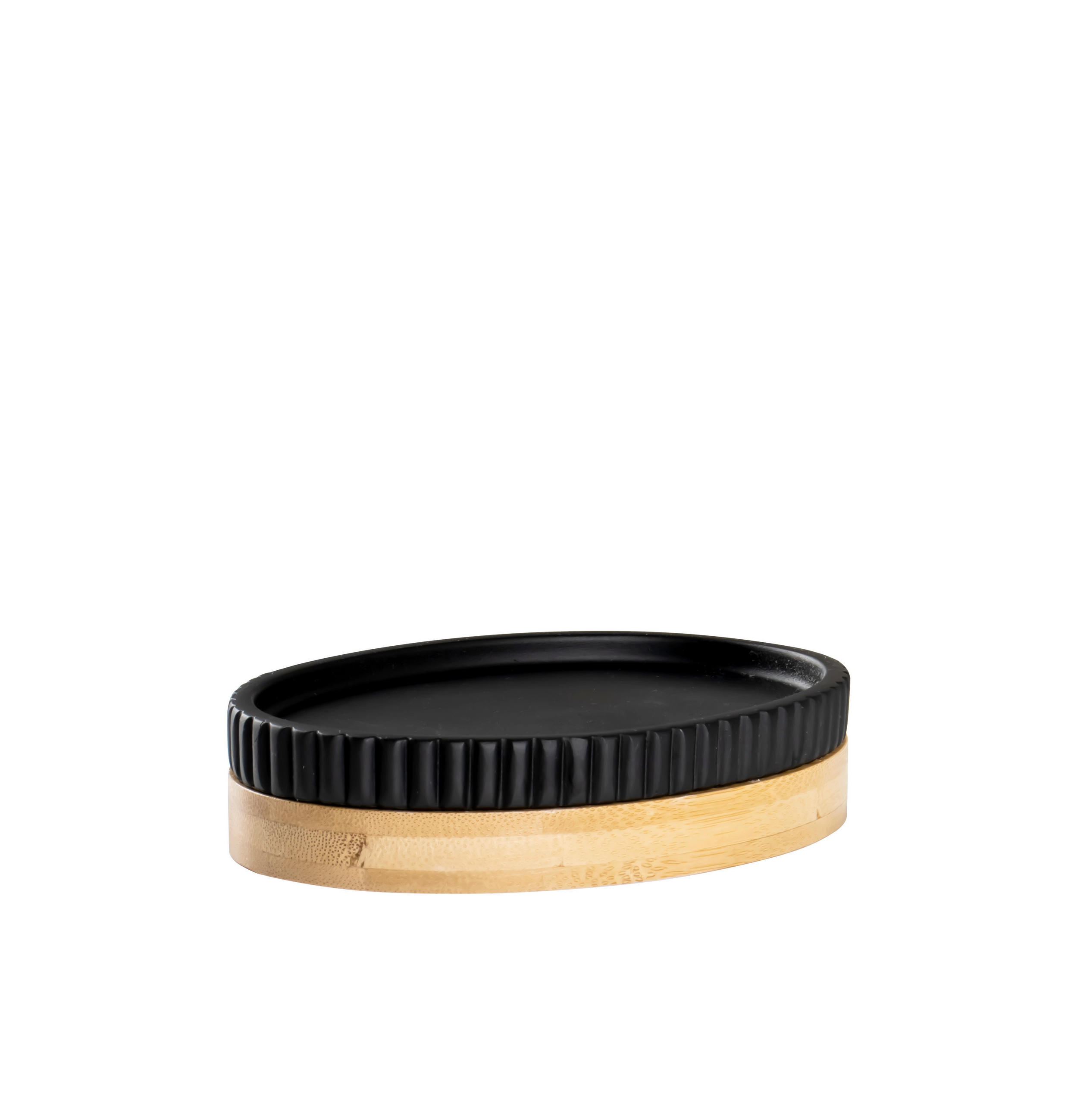 SEIFENSCHALE Holz, Kunststoff  - Schwarz, Basics, Holz/Kunststoff (9,5/3/13,8cm) - Sadena