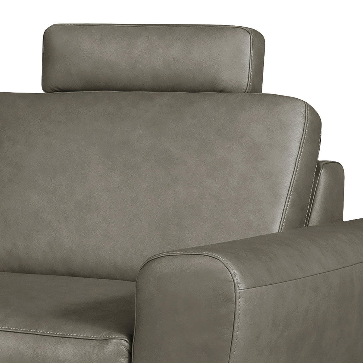 ECKSOFA in Echtleder Grau  250/273 cm  - Chromfarben/Grau, Design, Leder/Metall (250/273cm) - Livetastic