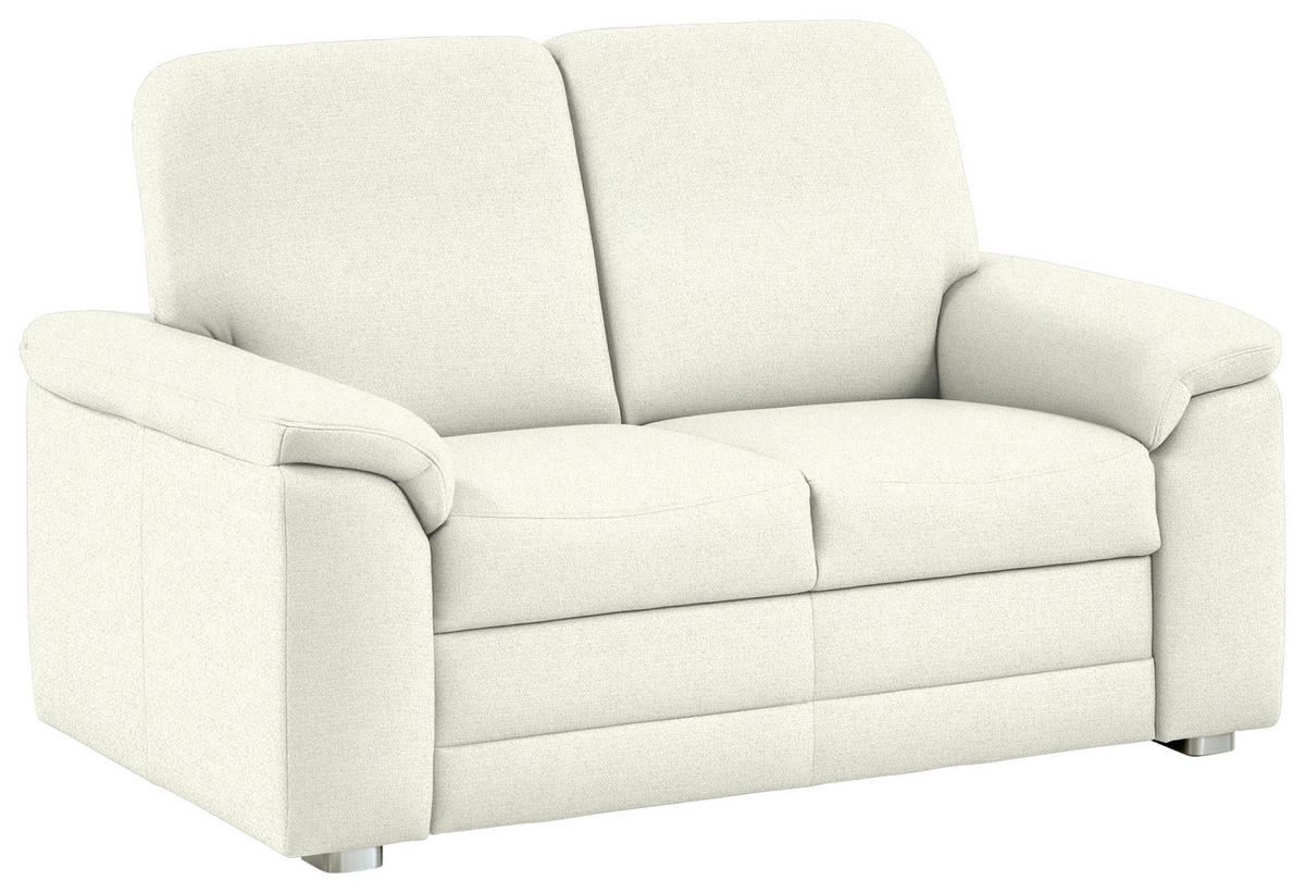 2-SITZER-SOFA Chenille Creme  - Creme/Alufarben, Konventionell, Textil/Metall (156/96/89cm) - Beldomo Comfort