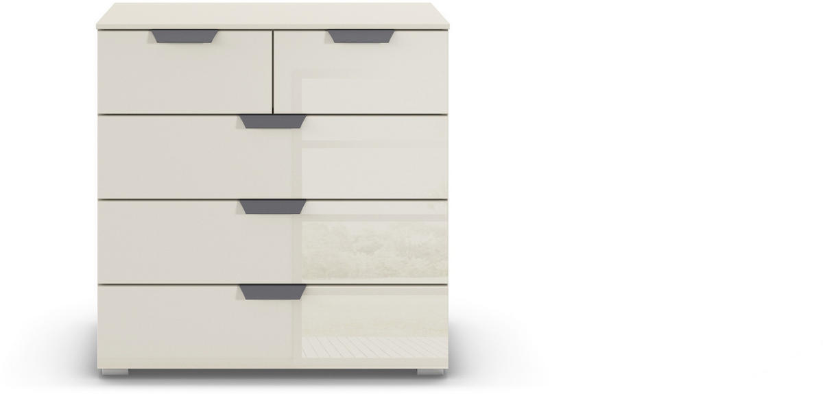 KOMMODE  in 80/81/42 cm  - Champagner/Dunkelgrau, Design, Glas/Holzwerkstoff (80/81/42cm) - Carryhome