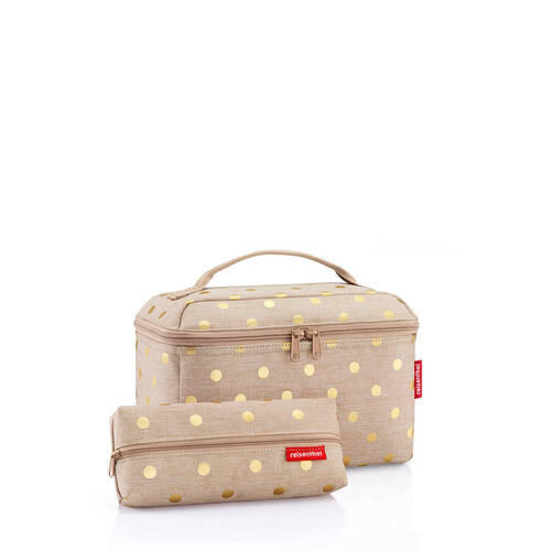KOSMETIKTASCHENSET  - Beige/Goldfarben, Basics, Kunststoff/Textil (27/18/17cm) - Reisenthel