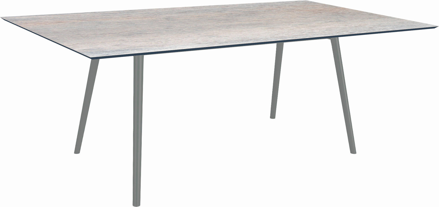 GARTENTISCH Kunststoff Grau rechteckig  - Anthrazit/Grau, MODERN, Kunststoff/Metall (180/100/75cm) - Stern