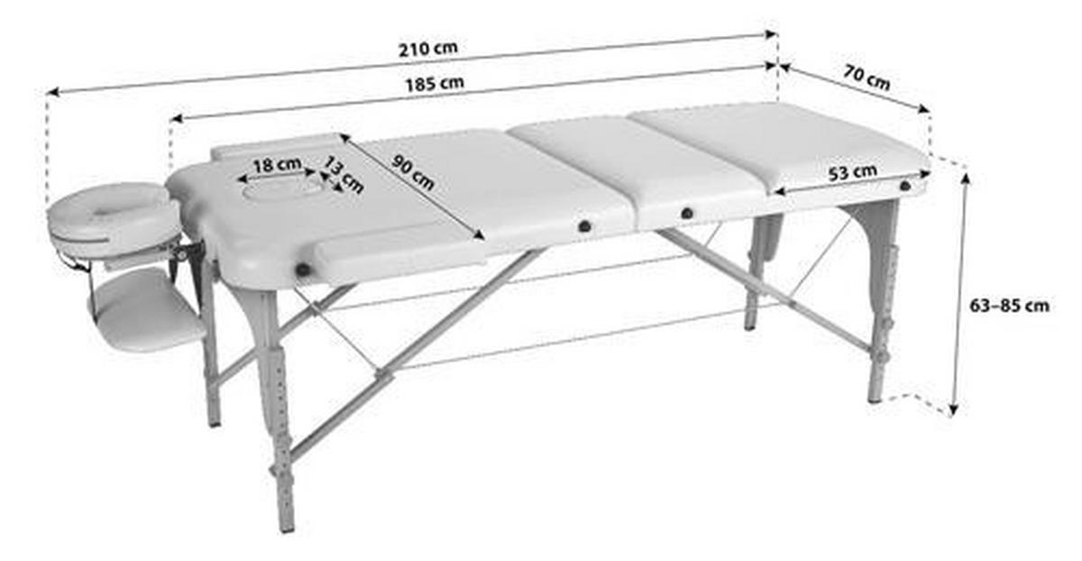 MASSAGELIEGE - Weiß, Trend, Holz/Holzwerkstoff (185/70/62-85cm) - Novel
