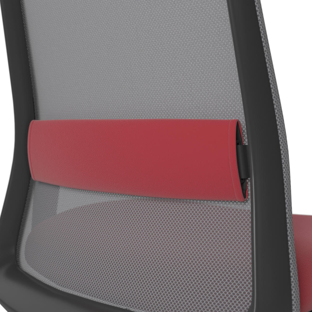 DREHSTUHL Lederlook Grau, Rot, Schwarz  - Rot/Schwarz, MODERN, Kunststoff/Textil (70/103-115/70cm)