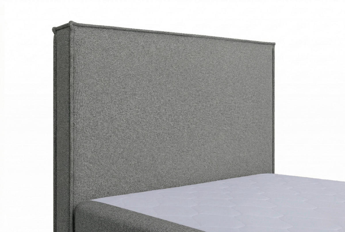 BOXBETT 100/200 cm,  in Grau, H3 = fest  - Schwarz/Grau, MODERN, Kunststoff/Textil (100/200cm) - MID.YOU