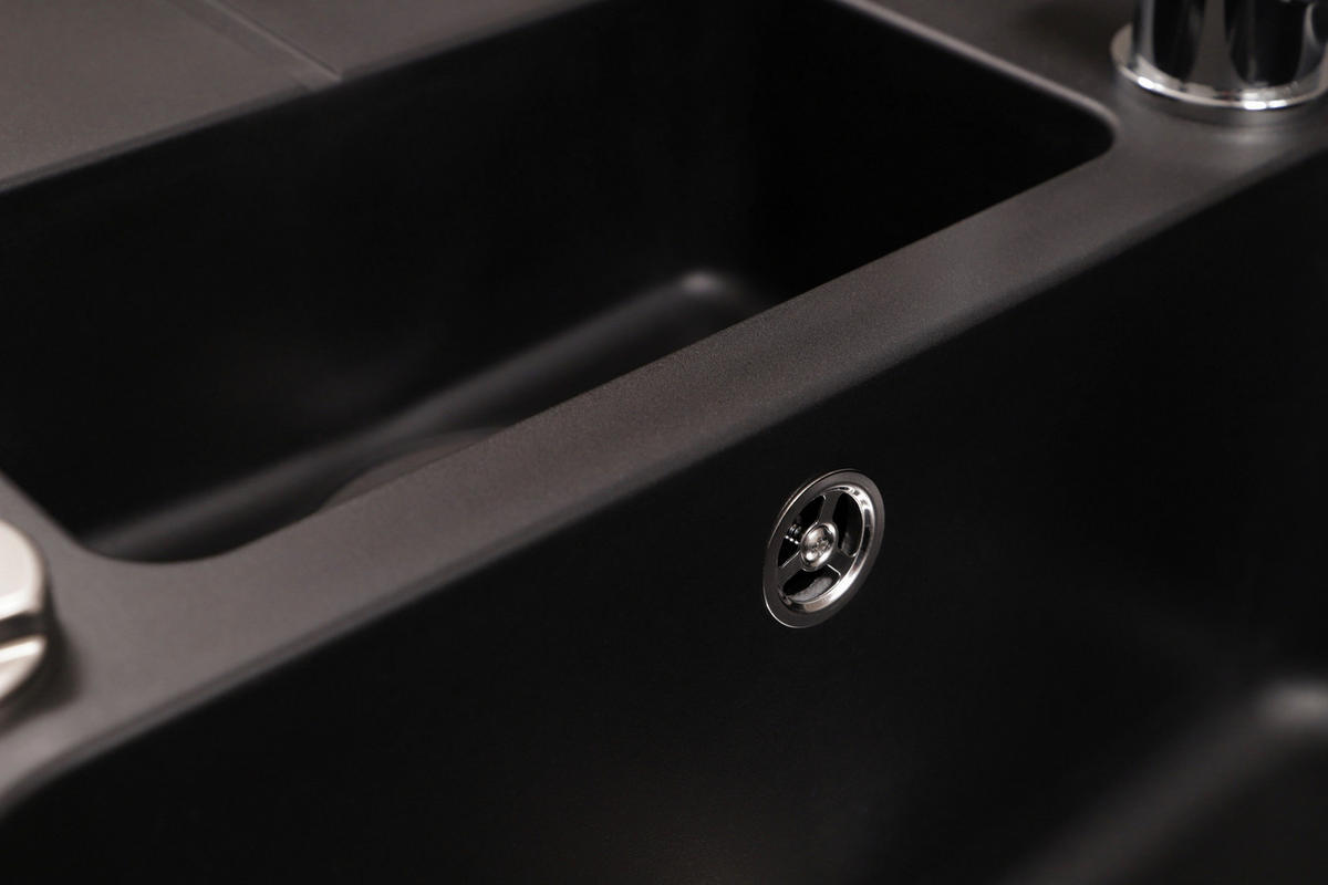 SPÜLE AUSTIN100X501,5BS  - Schwarz, Design, Stein (100/20/50cm) - Respekta