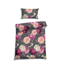 BETTWÄSCHE 2-teilig Renforcé 135/200 cm  - Dunkelgrau, Basics, Textil (135/200cm) - Florella