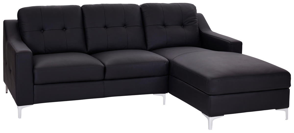Freisteller von MID.YOU ECKSOFA Schwarz Echtleder.