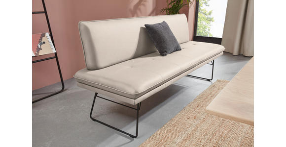 SITZBANK in Metall, Textil Creme, Schwarz  - Creme/Schwarz, Design, Textil/Metall (195/87/65cm) - Dieter Knoll