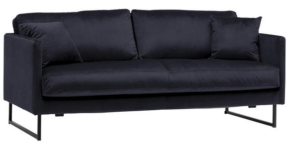 2,5-SITZER in Samt Schwarz - Schwarz, Design, Textil/Metall (180/78/84cm) - Carryhome