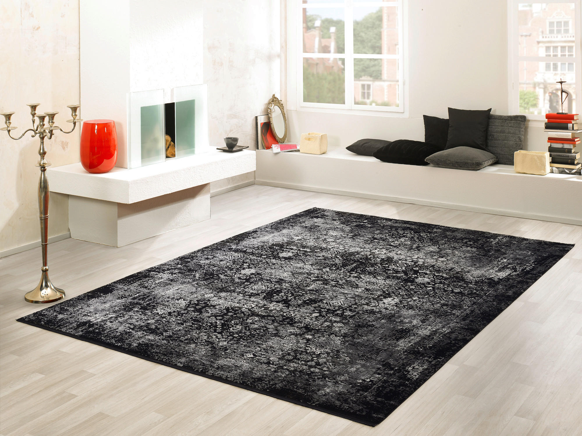 WEBTEPPICH 67/130 cm Calais Grau, Schwarz  - Schwarz/Grau, Design, Textil (67/130cm) - Dieter Knoll