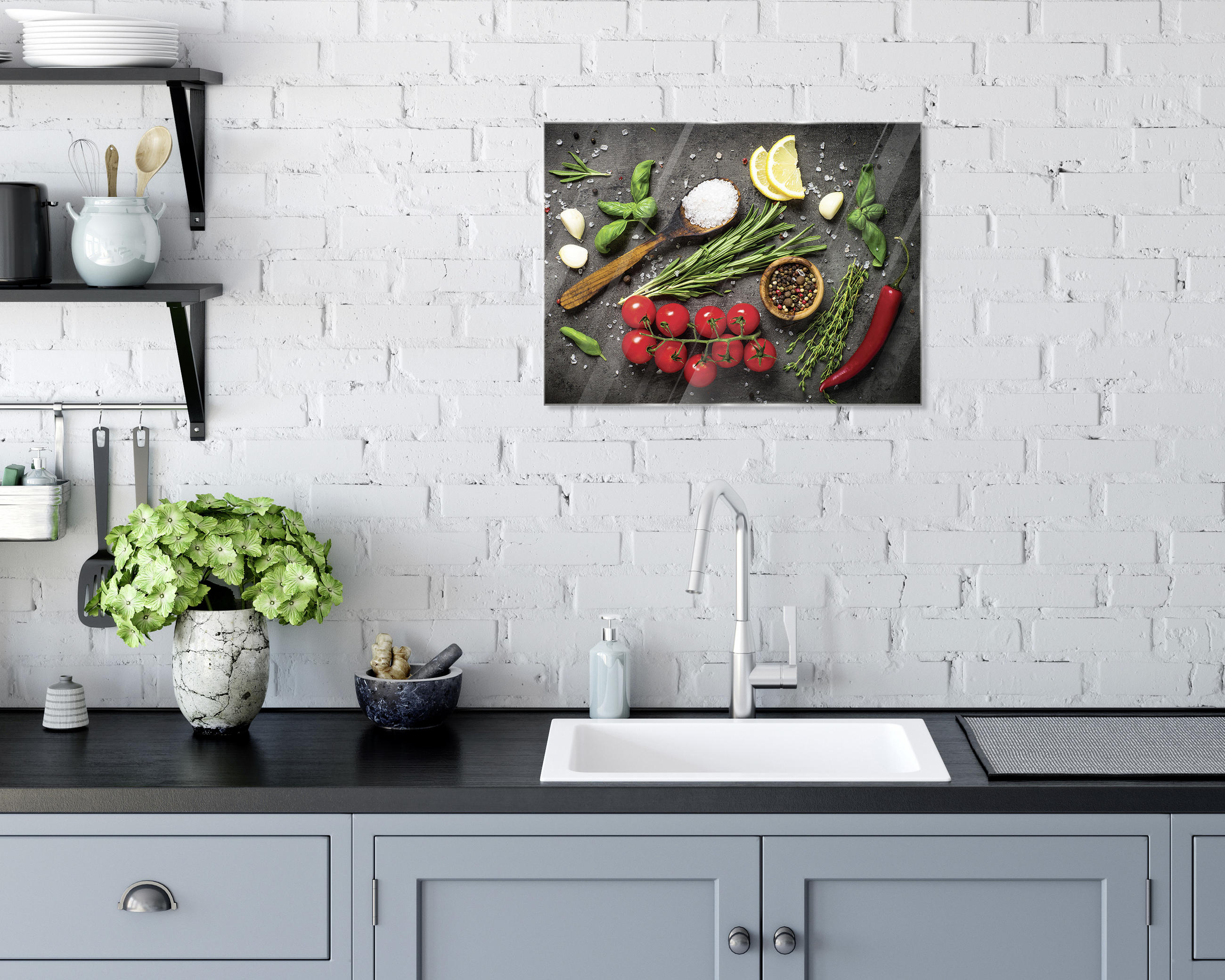 GLASBILD Gewürze  - Multicolor, Basics, Glas (30/40cm) - Euroart