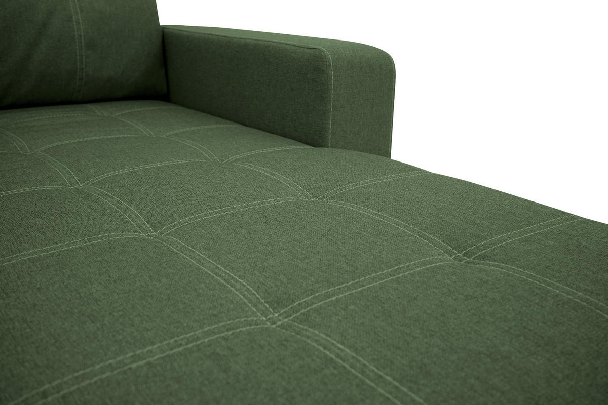 HÖRNBÄDDSOFFA i mikrofiber grön  - grön/svart, Design, textil/plast (240/160cm) - Livetastic