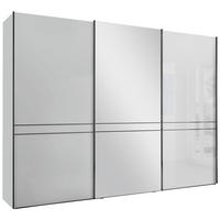 SCHWEBETÜRENSCHRANK 300/217/67 cm 3-türig Weiß  - Schieferfarben/Weiß, KONVENTIONELL, Glas/Holzwerkstoff (300/217/67cm) - Dieter Knoll