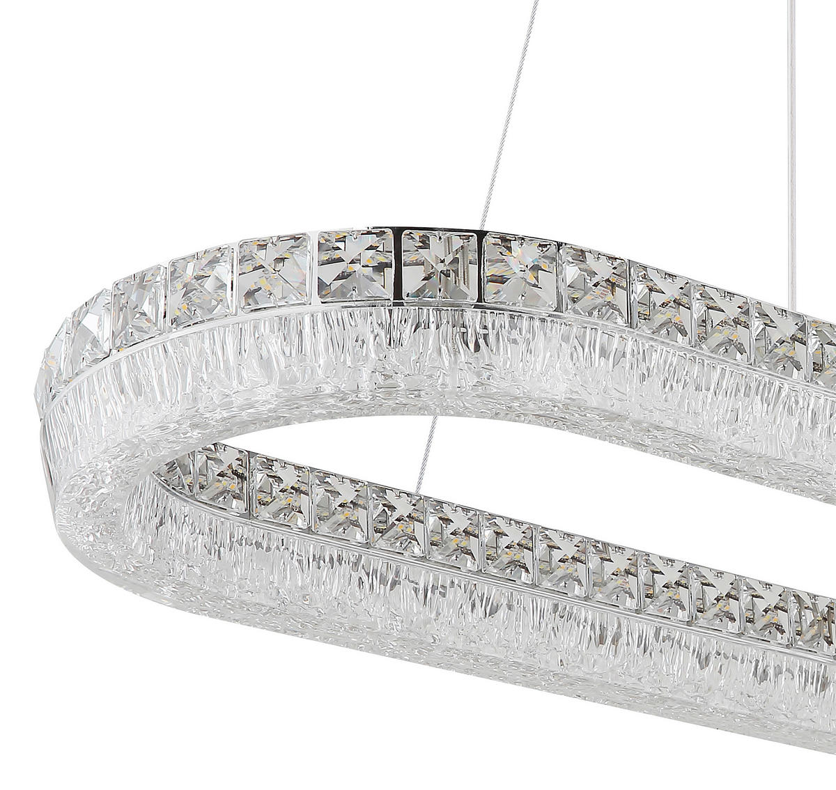 LED-HÄNGELEUCHTE 120/31,5/100,1 cm  - Klar/Chromfarben, KONVENTIONELL, Glas/Kunststoff (120/31,5/100,1cm) - Globo