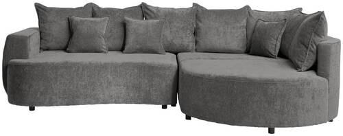 ECKSOFA in Chenille Grau  - Schwarz/Grau, Design, Kunststoff/Textil (307/194cm) - Carryhome