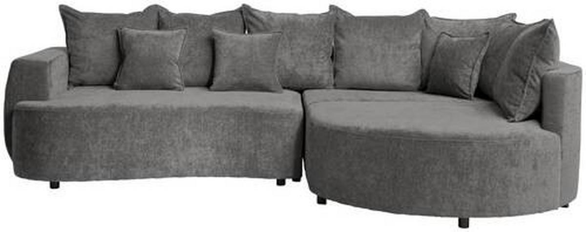 ECKSOFA in Chenille Grau  307/194 cm  - Schwarz/Grau, Design, Kunststoff/Textil (307/194cm) - Carryhome