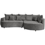 ECKSOFA in Chenille Grau  - Schwarz/Grau, Design, Kunststoff/Textil (307/194cm) - Carryhome